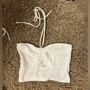 Hollister white crop top